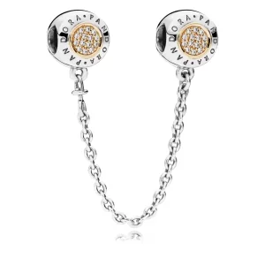 (afbeelding voor) Pandora Zilver En 14K Goud Handtekening Veiligheidsketting 796269CZ