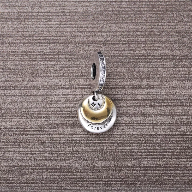 (afbeelding voor) Pandora Zilver En 14K Goud Jij En Ik Voor Altijd Hangende Bedel 791979CZ - Bekijken 3