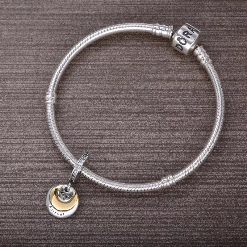 (afbeelding voor) Pandora Zilver En 14K Goud Jij En Ik Voor Altijd Hangende Bedel 791979CZ - Bekijken 5