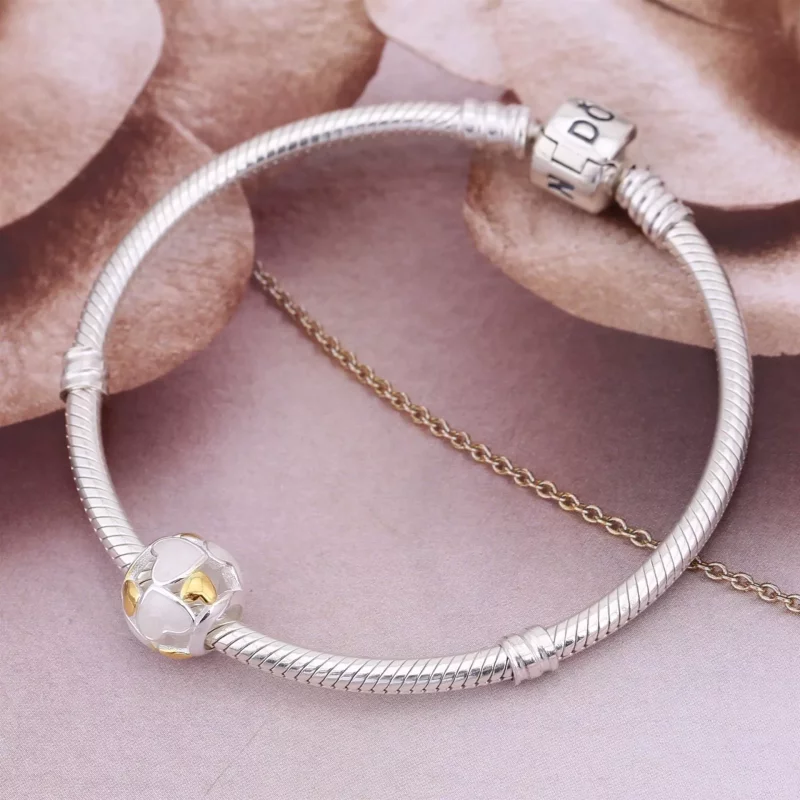 (afbeelding voor) Pandora Zilver En 14K Goud Lichtgevende Harten Bedel 791879Mop - Bekijken 2