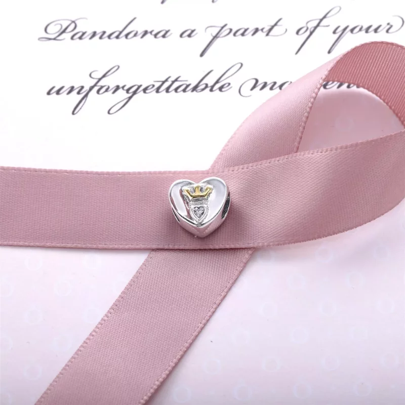 (afbeelding voor) Pandora Zilver En 14K Goud Majestic Heart Bedel 791739CZ - Bekijken 2