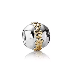 (afbeelding voor) Pandora Zilver En 14K Goud Saturnus Bloem Bedel 790179