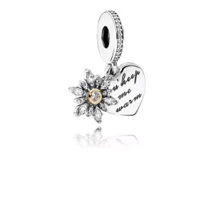 (afbeelding voor) Pandora Zilver En 14K Goud Sneeuwvlok Hart Hangende Bedel 792012CZ