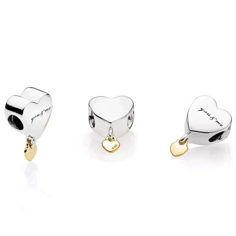 (afbeelding voor) Pandora Zilver En 14K Goud Twee Harten Bedel 796558 - Bekijken 2