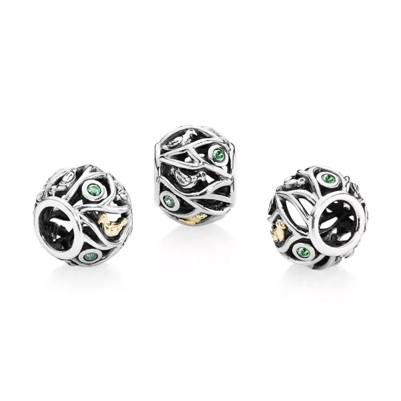 (afbeelding voor) Pandora Zilver En 14K Goud Vogels & Takken Bedel 791213CZn - Bekijken 4