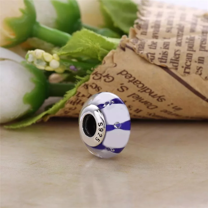 (afbeelding voor) Pandora Zilveren Blauw Glass Murano Bedel Pl00058-1 - Bekijken 2