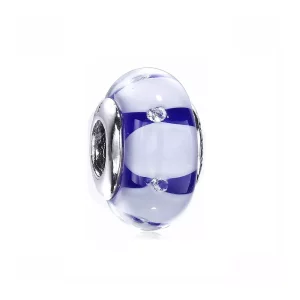 (afbeelding voor) Pandora Zilveren Blauw Glass Murano Bedel Pl00058-1