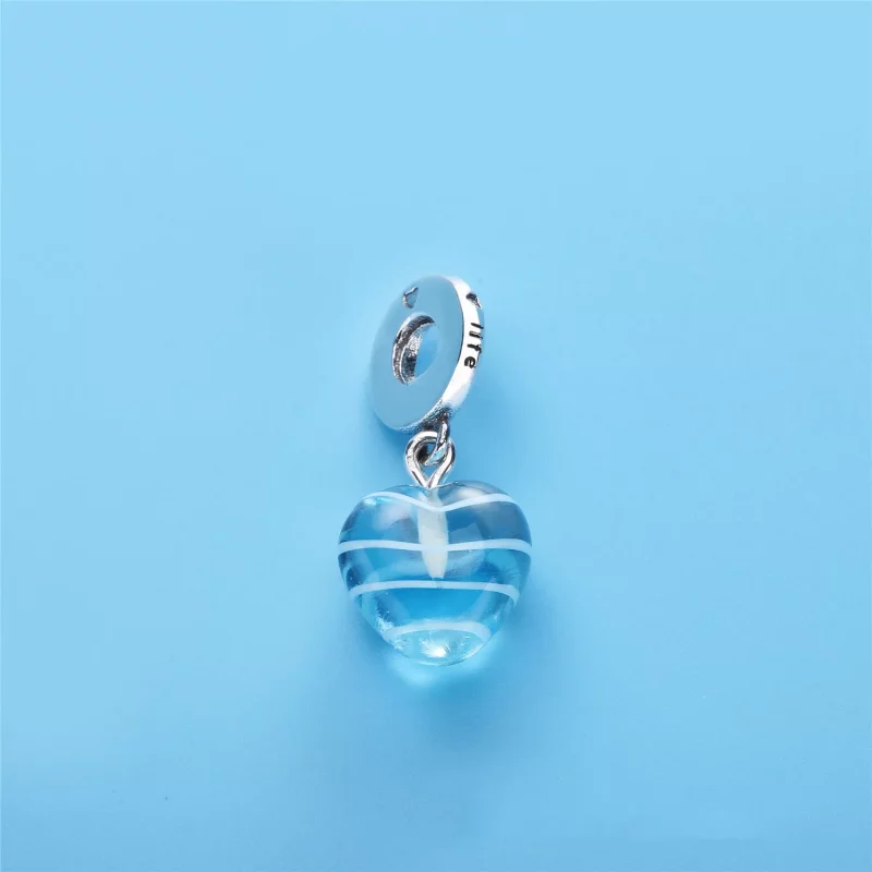 (afbeelding voor) Pandora Zilveren Blauw Lint Hart Hangende Bedel 797142 - Bekijken 2