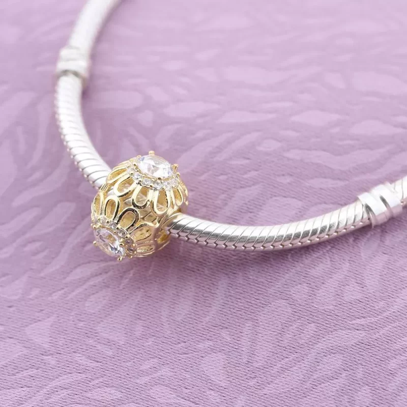 (afbeelding voor) Pandora Zilveren Bloemen Schittering Openwork Bedel 791260CZ - Bekijken 3