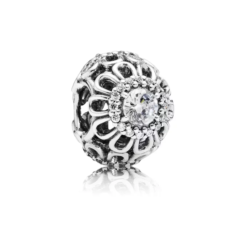 (afbeelding voor) Pandora Zilveren Bloemen Schittering Openwork Bedel 791260CZ