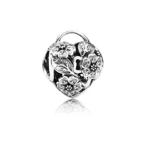 (afbeelding voor) Pandora Zilveren Bloemenharthangslot Openwork Bedel 791397