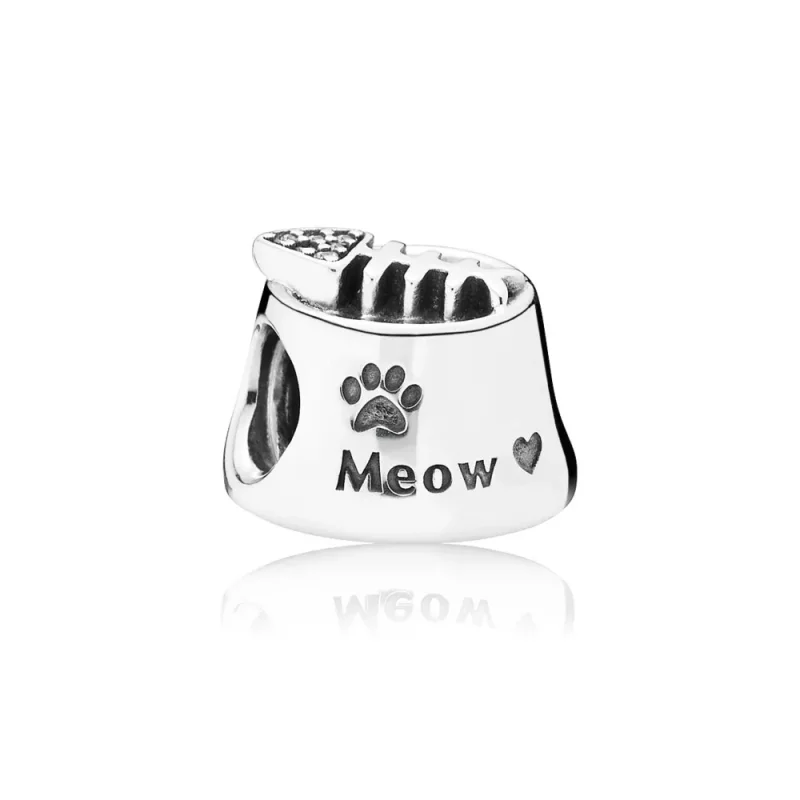 (afbeelding voor) Pandora Zilveren Cat Bowl Bedel 791716CZ