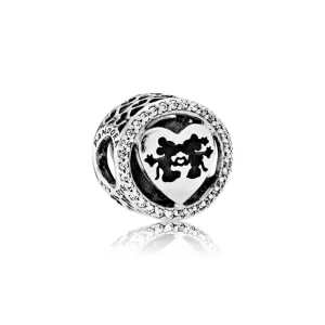 (afbeelding voor) Pandora Zilveren Disney, Mickey & Minnie Liefde Bedel 791957CZ