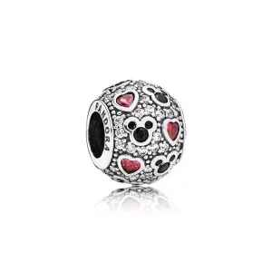 (afbeelding voor) Pandora Zilveren Disney, Sprankelende Mickey & Harten Bedel 791457CZ