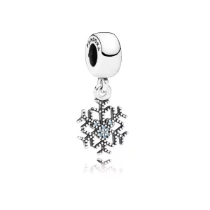 (afbeelding voor) Pandora Zilveren Disney, Sprankelende Sneeuwvlok Mickey Hangende Bedel 791467Cfl
