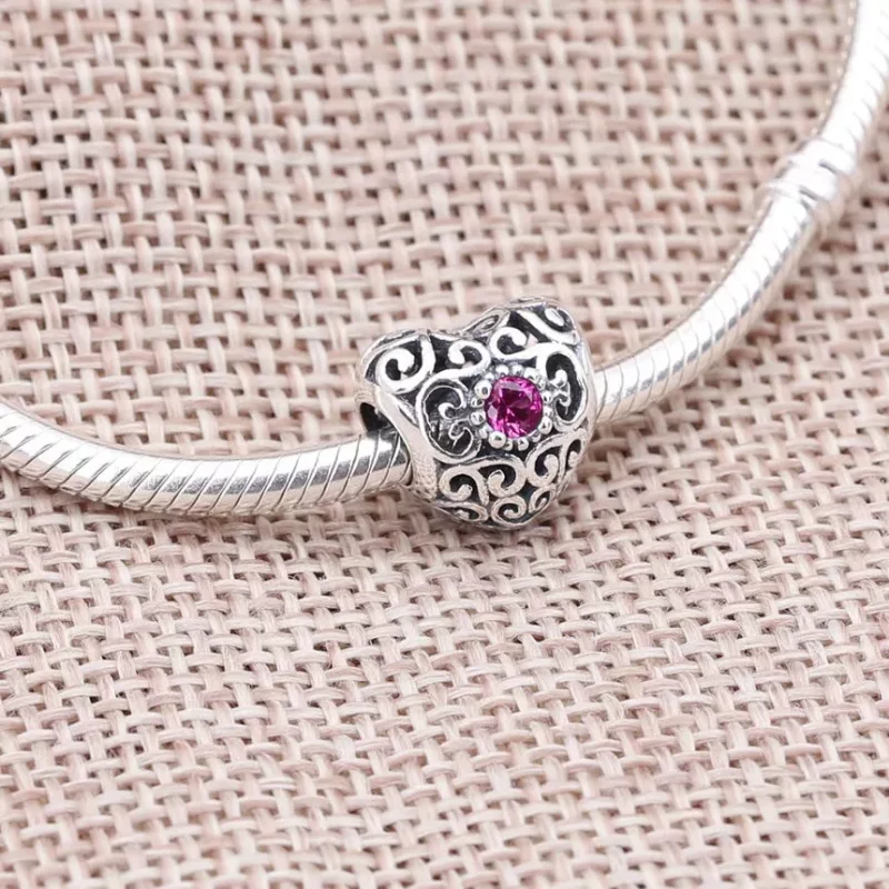 (afbeelding voor) Pandora Zilveren Februari Signature Heart Bedel 791784Sam - Bekijken 2