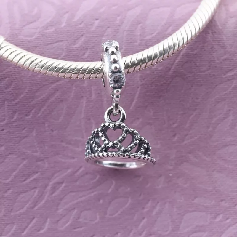 (afbeelding voor) Pandora Zilveren Hartjes Tiara Hangende Bedel 791738CZ - Bekijken 2