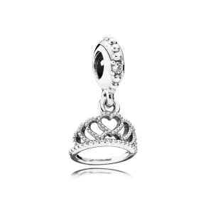(afbeelding voor) Pandora Zilveren Hartjes Tiara Hangende Bedel 791738CZ