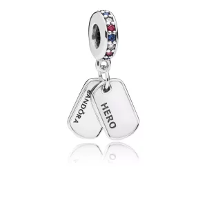 (afbeelding voor) Pandora Zilveren Held Dog Tag Hangende Bedel 797659CZrmx
