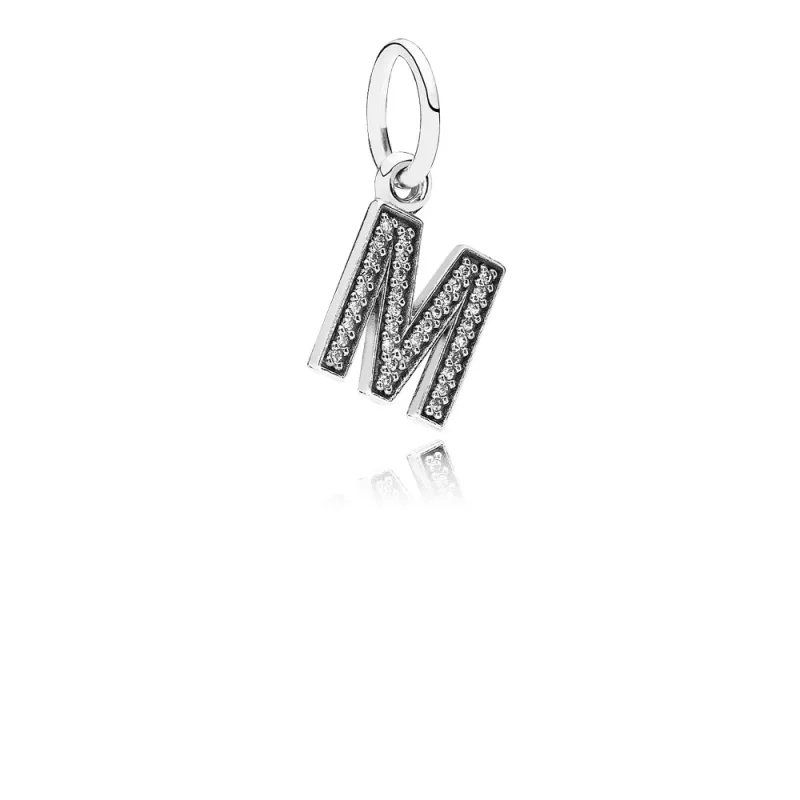 (afbeelding voor) Pandora Zilveren Letter M Hangende Bedel 791325CZ