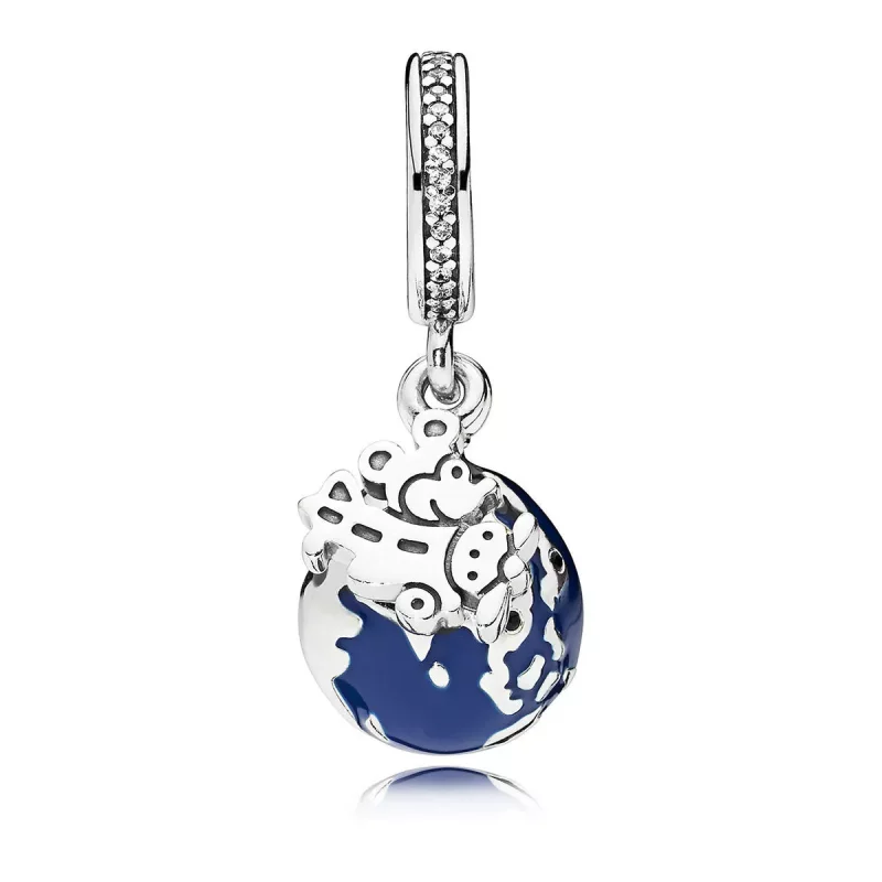 (afbeelding voor) Pandora Zilveren Mickey Mouse Globe Hangende Bedel 7501057371914P - Bekijken 3