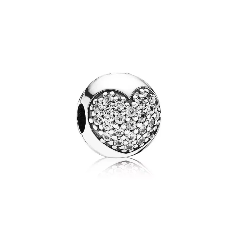 (afbeelding voor) Pandora Zilveren Pavé Hart Clip 791053CZ