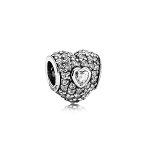 (afbeelding voor) Pandora Zilveren Pavé Triple Harten Bedel 791168CZ
