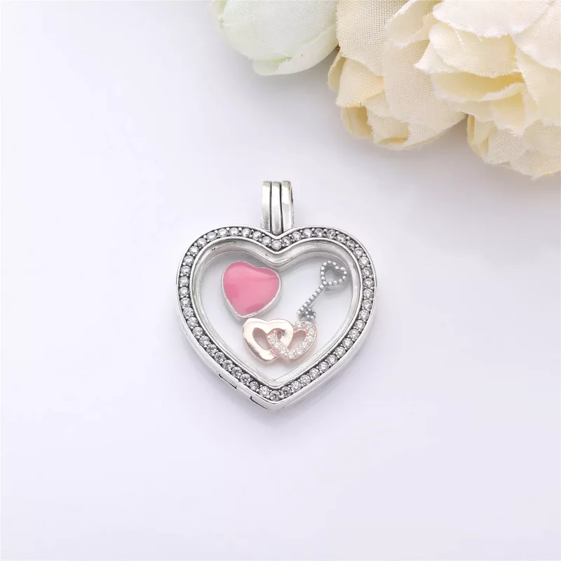 (afbeelding voor) Sparkling Pandora Floating Heart Locket Bedel 797248CZ - Bekijken 3