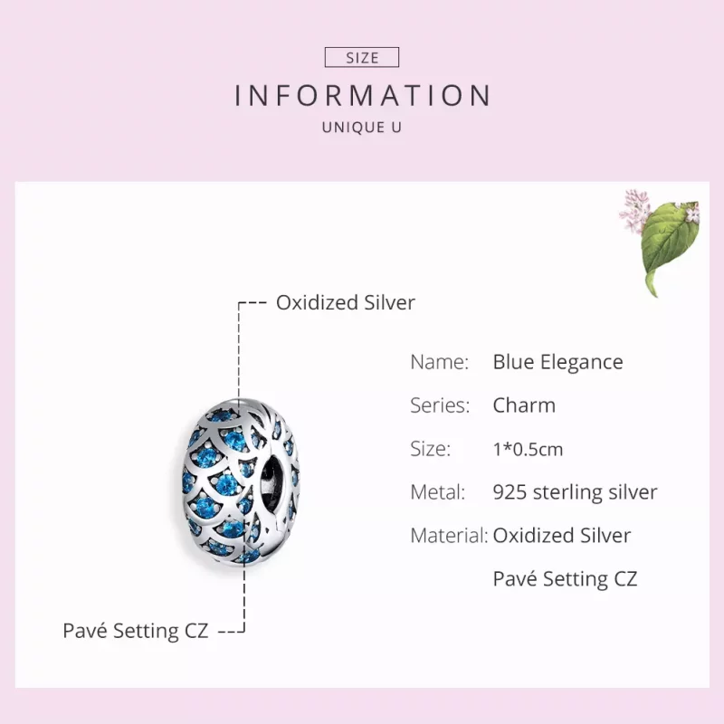 (afbeelding voor) Pandora Style Blauwe Elegantie Clip Bedel - SCC1513 - Bekijken 7