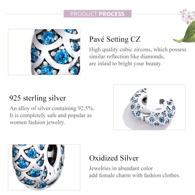 (afbeelding voor) Pandora Style Blauwe Elegantie Clip Bedel - SCC1513 - Bekijken 8