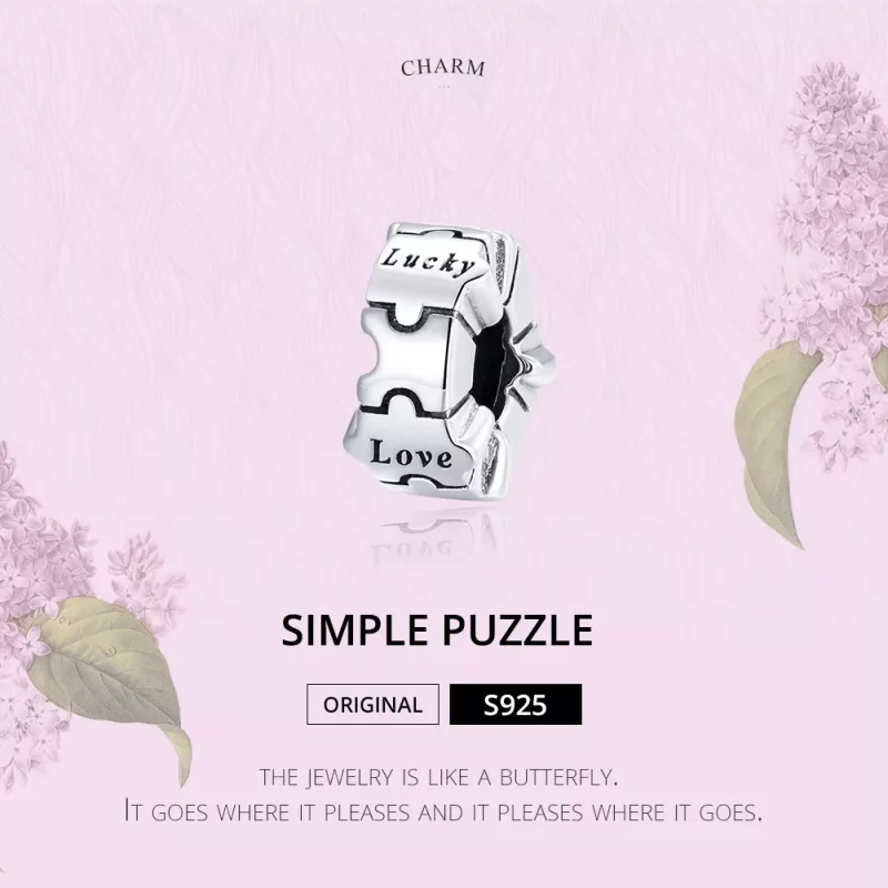 (afbeelding voor) Pandora Style Eenvoudige puzzel Clip Bedel - BSC377 - Bekijken 6
