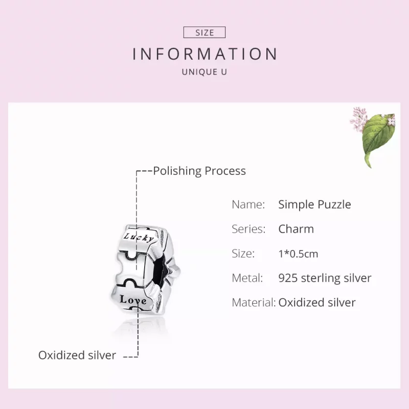 (afbeelding voor) Pandora Style Eenvoudige puzzel Clip Bedel - BSC377 - Bekijken 7