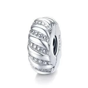 (afbeelding voor) Pandora Style Eenvoudige textuur Clip Bedel - BSC278