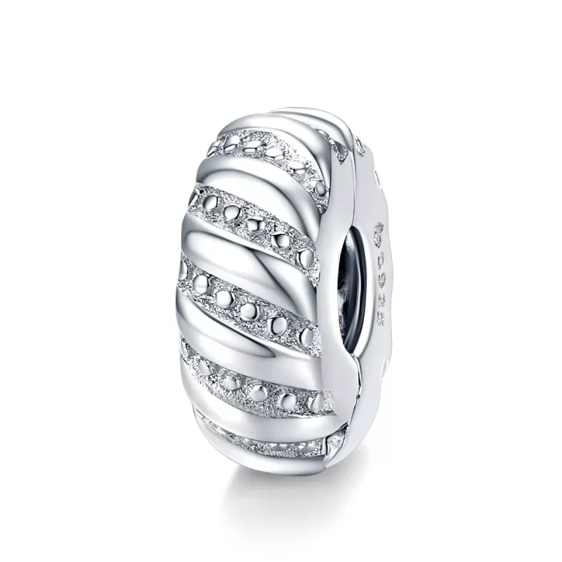 (afbeelding voor) Pandora Style Eenvoudige textuur Clip Bedel - BSC278
