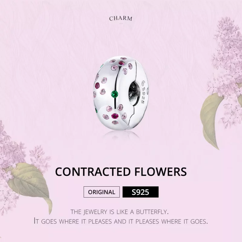 (afbeelding voor) Pandora Style Gecontracteerde bloemen Clip Bedel - BSC245 - Bekijken 6