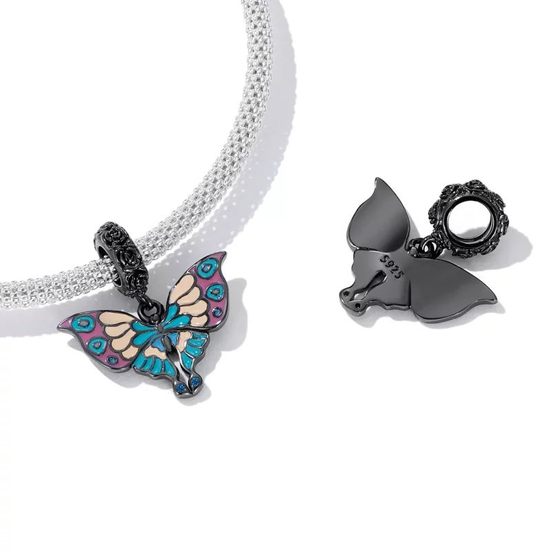 (afbeelding voor) Pandora Style Artistieke Vlinder Hangende Bedel - SCC2240 - Bekijken 4