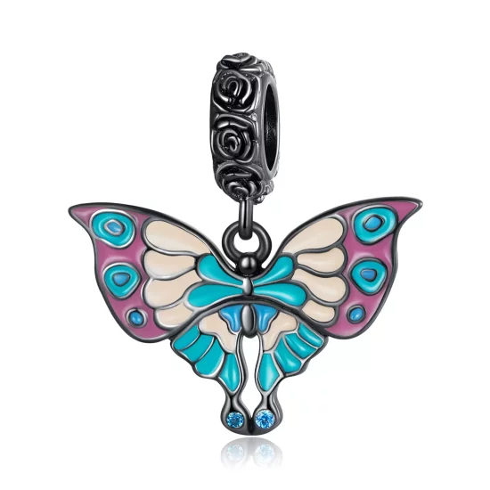 (afbeelding voor) Pandora Style Artistieke Vlinder Hangende Bedel - SCC2240
