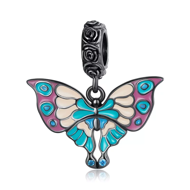 (afbeelding voor) Pandora Style Artistieke Vlinder Hangende Bedel - SCC2240