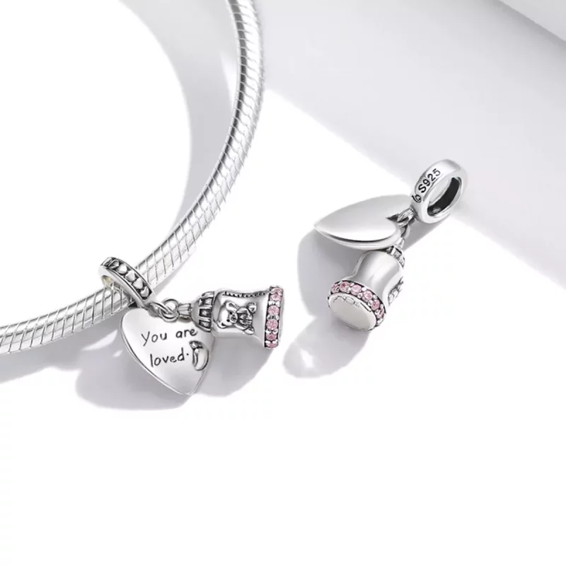 (afbeelding voor) Pandora Style Baby Beer Fles Hangende Bedel - BSC491 - Bekijken 4
