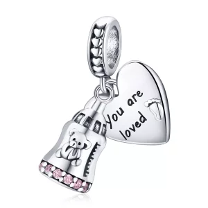 (afbeelding voor) Pandora Style Baby Beer Fles Hangende Bedel - BSC491