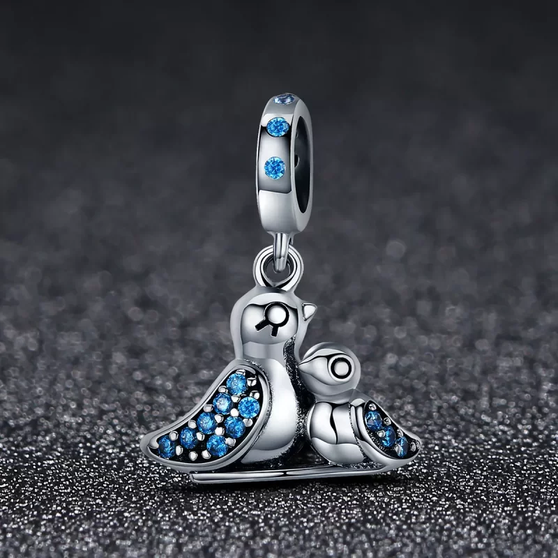 (afbeelding voor) Pandora Style Babyvogel Met Moeder Hangende Bedel - SCC426 - Bekijken 2