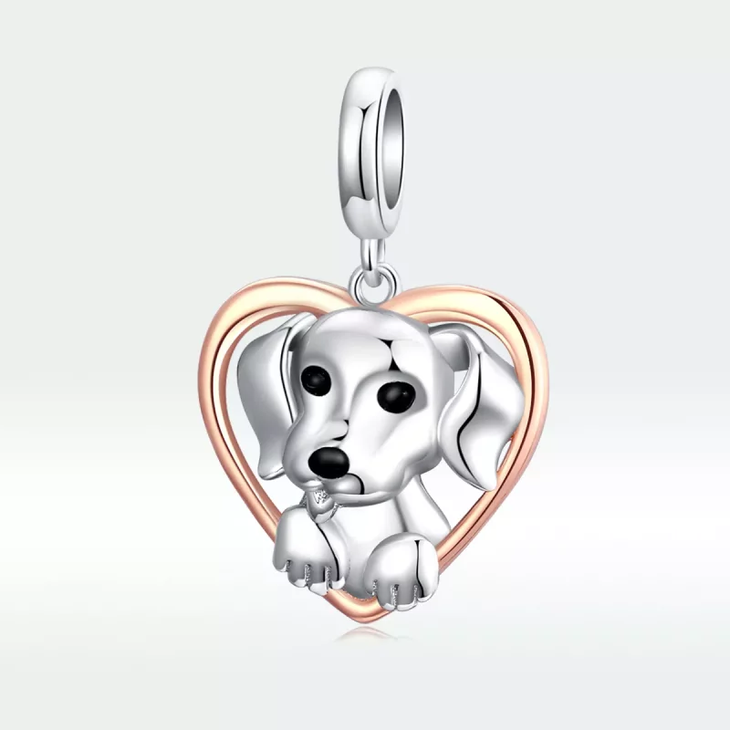 (afbeelding voor) Pandora Style Bicolor Labrador Puppy Hangende Bedel - SCC1611 - Bekijken 5