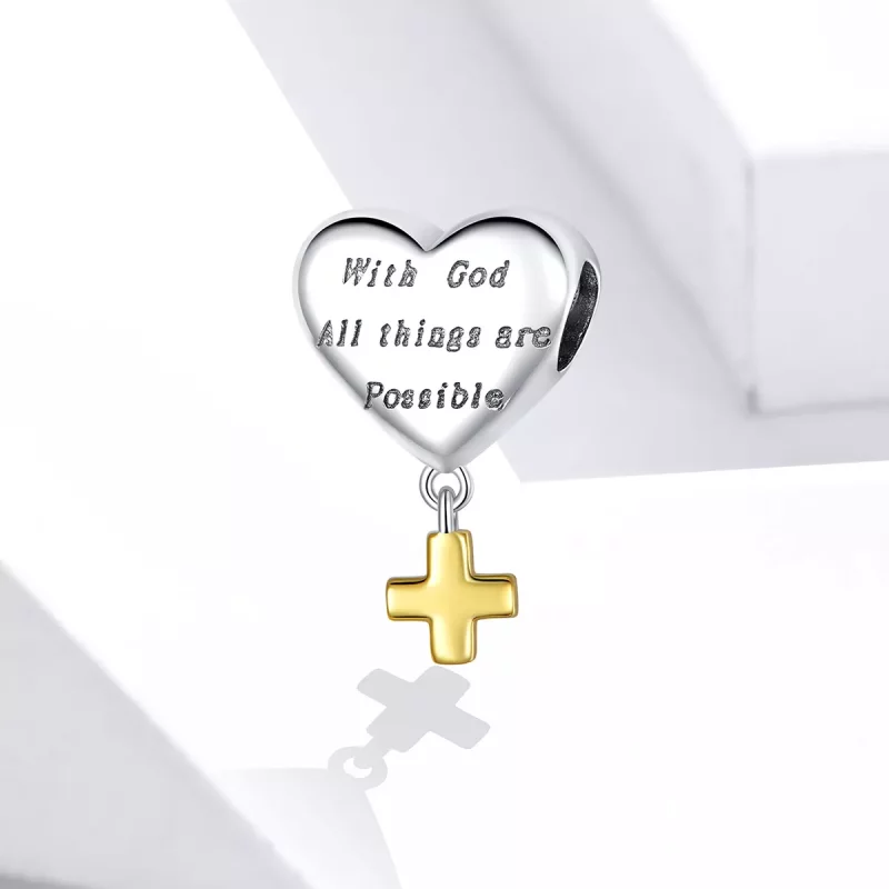 (afbeelding voor) Pandora Style Bicolor Met God Alle Dingen Zijn Mogelijk Hangende Bedel - BSC309 - Bekijken 2