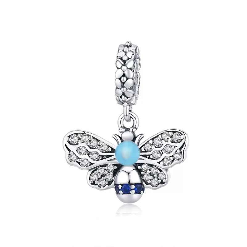 (afbeelding voor) Pandora Style blauwe bij Hangende Bedel - SCC1480