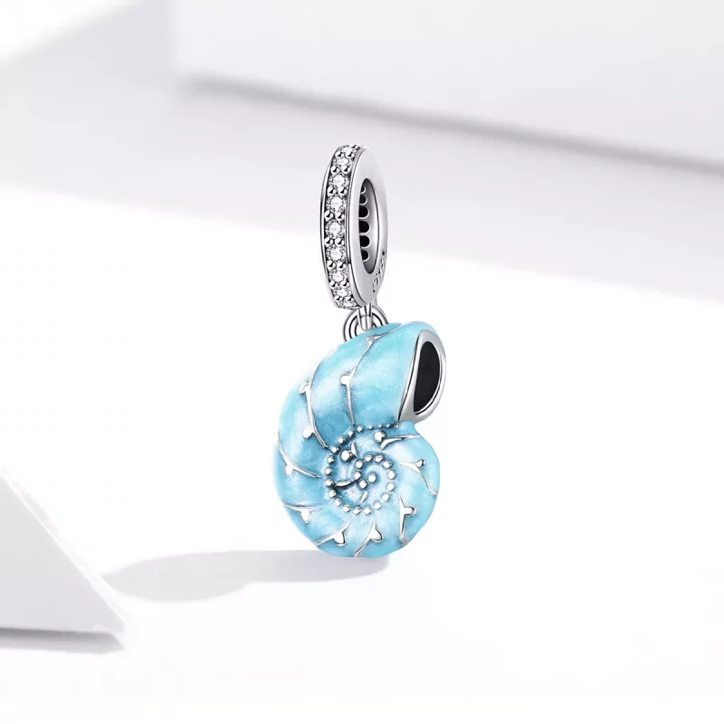 (afbeelding voor) Pandora Style Blauwe schelp Hangende Bedel - SCC1560 - Bekijken 3