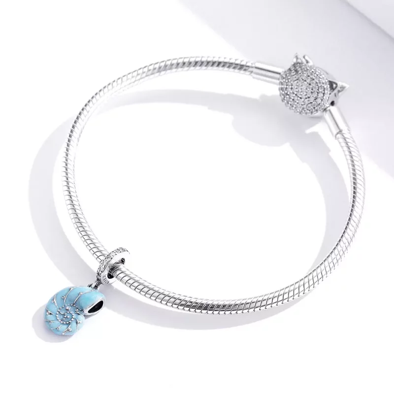 (afbeelding voor) Pandora Style Blauwe schelp Hangende Bedel - SCC1560 - Bekijken 4