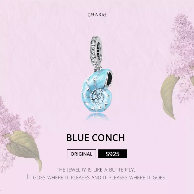 (afbeelding voor) Pandora Style Blauwe schelp Hangende Bedel - SCC1560 - Bekijken 6