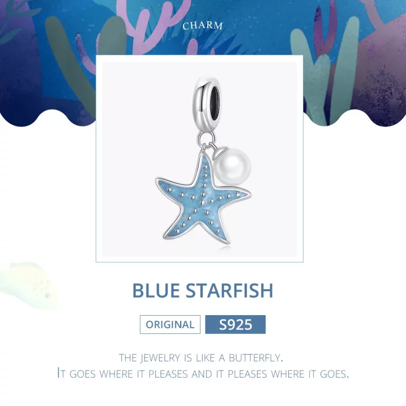 (afbeelding voor) Pandora Style Blauwe zeester Hangende Bedel - SCC1807 - Bekijken 6