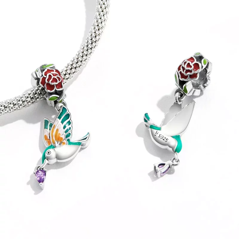 (afbeelding voor) Pandora Style Bloemen en Vogels Hangende Bedel - SCC2195 - Bekijken 3