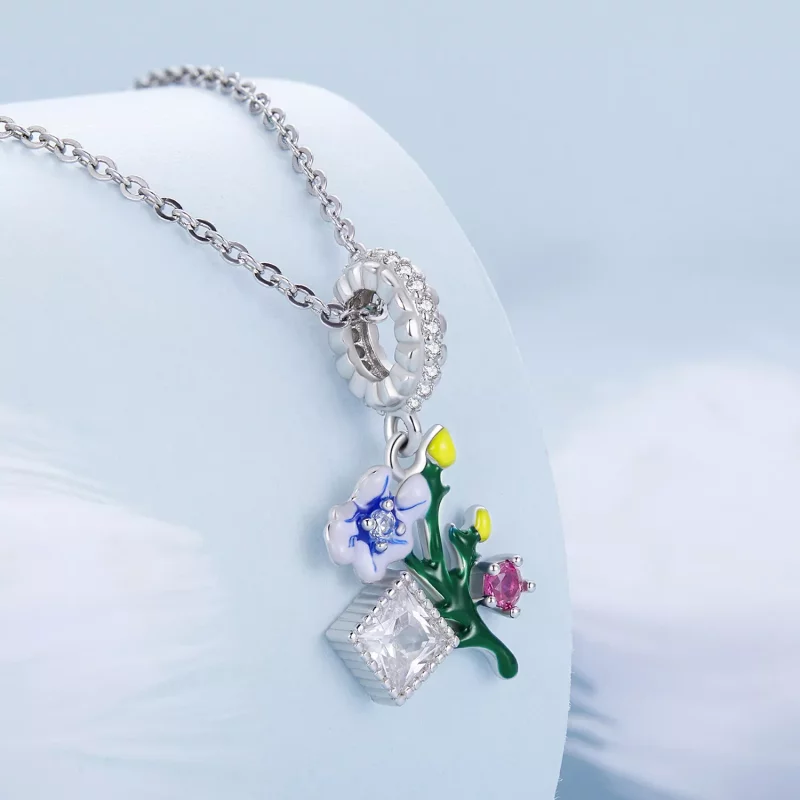 (afbeelding voor) Pandora Style Bloemen Hangende Bedel - BSC645 - Bekijken 2